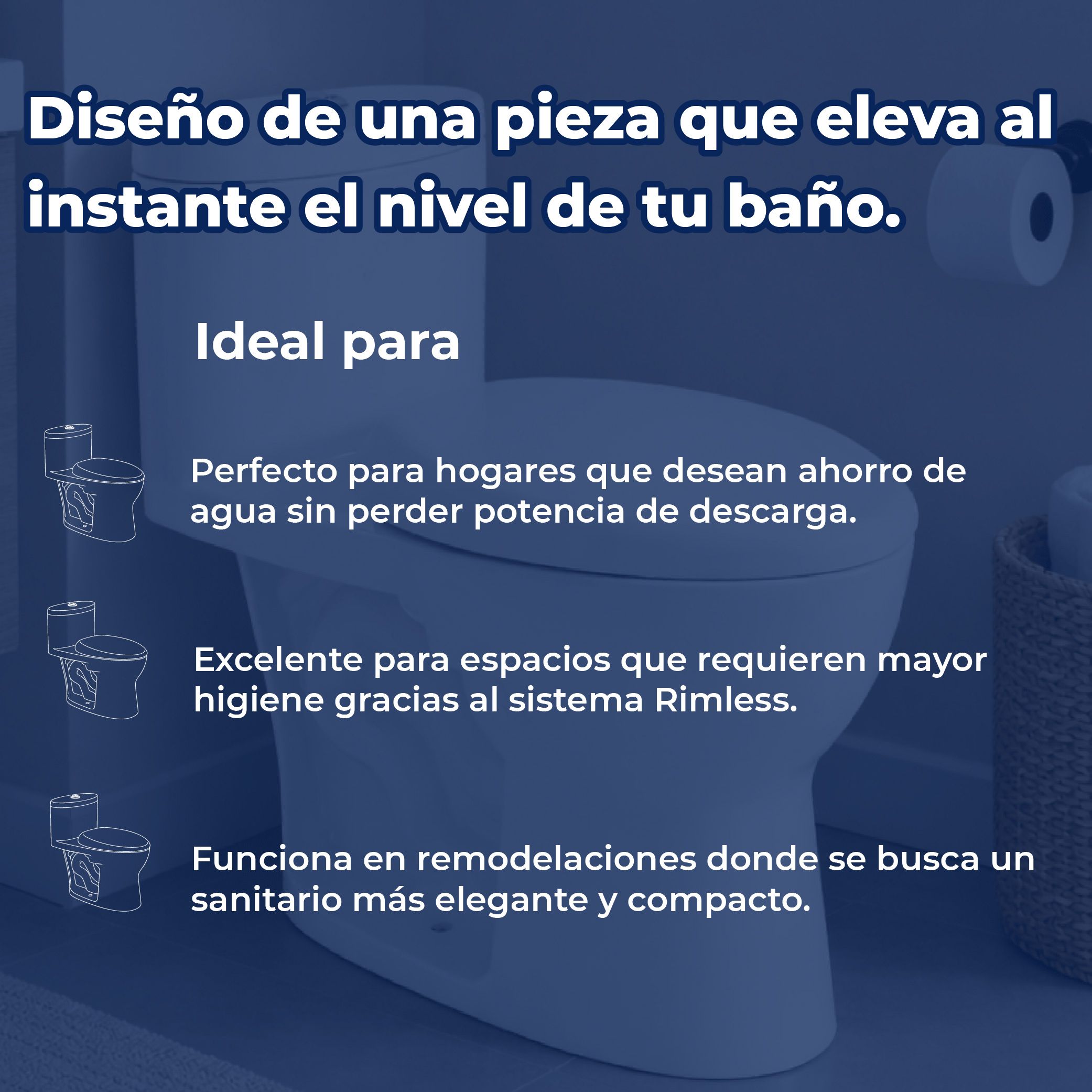 Sanitario WC one piece Atenea blanco Foncer