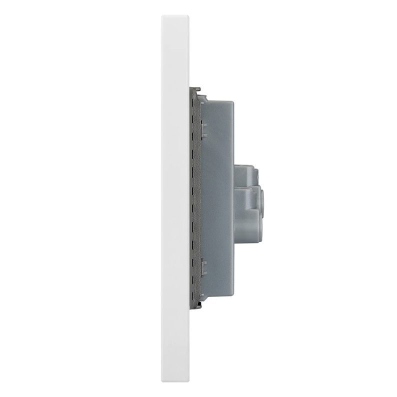 Placa Contacto Doble Lucek Flat Blanco