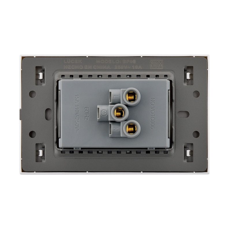 Placa Contacto Doble Lucek Flat Blanco