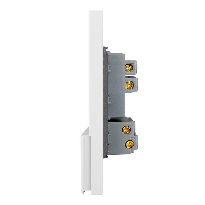 Placa Apagador Sencillo y Contacto Lucek Flat Blanco