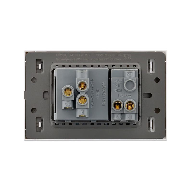 Placa Apagador Sencillo y Contacto Lucek Flat Blanco