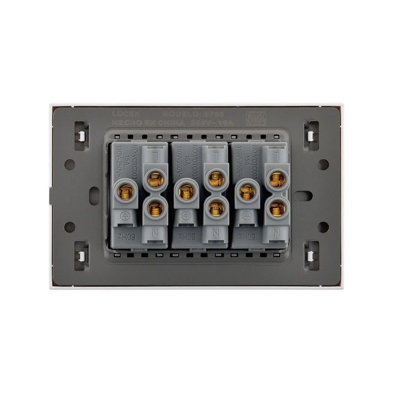 Placa 3 Contactos Lucek Flat Blanco