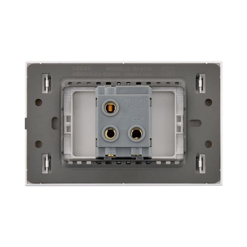 Placa 1 Apagador Lucek Flat Plata