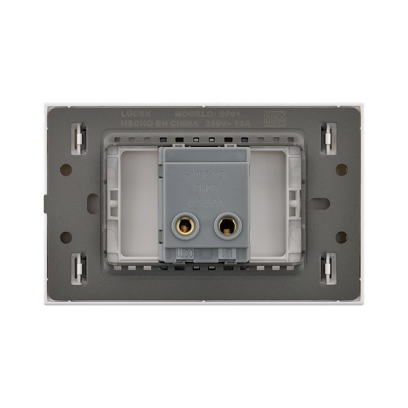 Placa 1 Apagador Sencillo Lucek Flat Plata