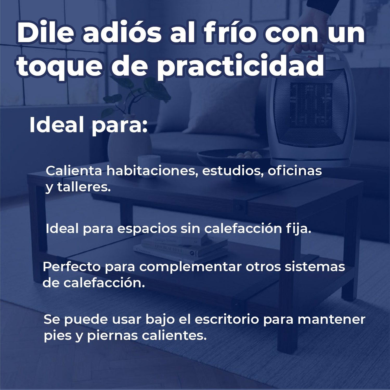 Calentador ambiente portátil 15.7x21x29 127v 1500 w