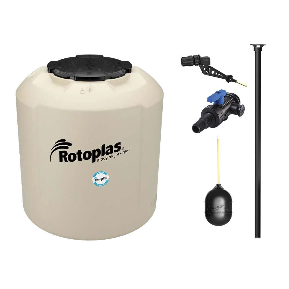 Tinaco Rotoplas Plus Beige 450 L C/Herrajes S/Filtro 98X87