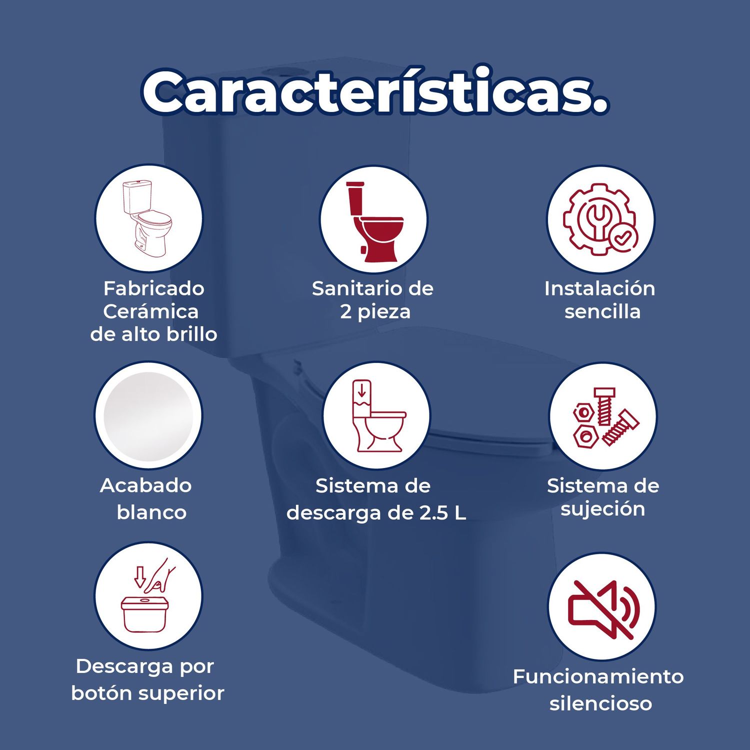 Sanitario WC Alargado Compacto Blanco Sustenta 2.5 L Helvex