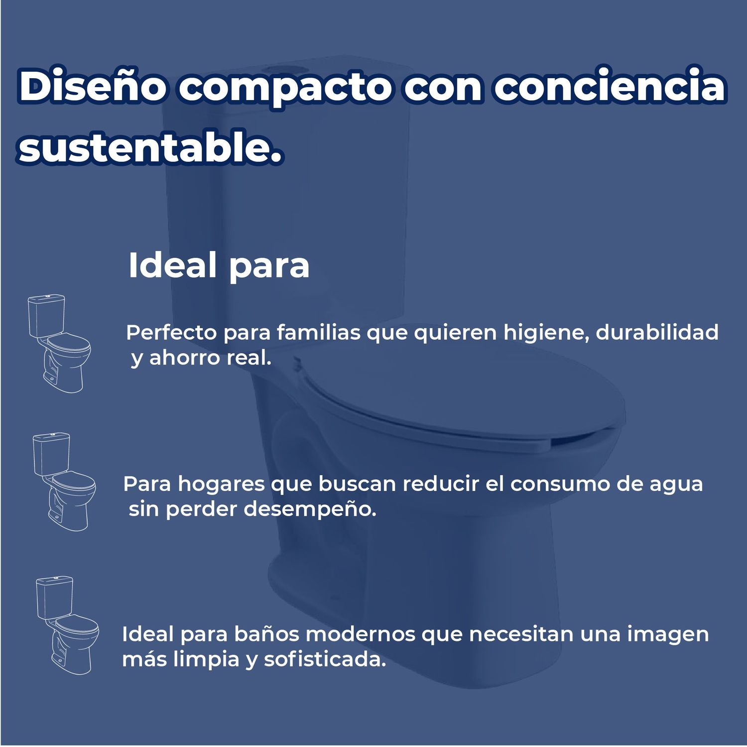 Sanitario WC Alargado Compacto Blanco Sustenta 2.5 L Helvex