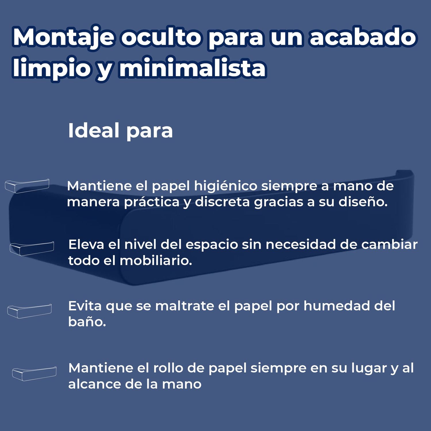 Porta papel de Rollo Higiénico Ébano Linea Quadratta Proyecta