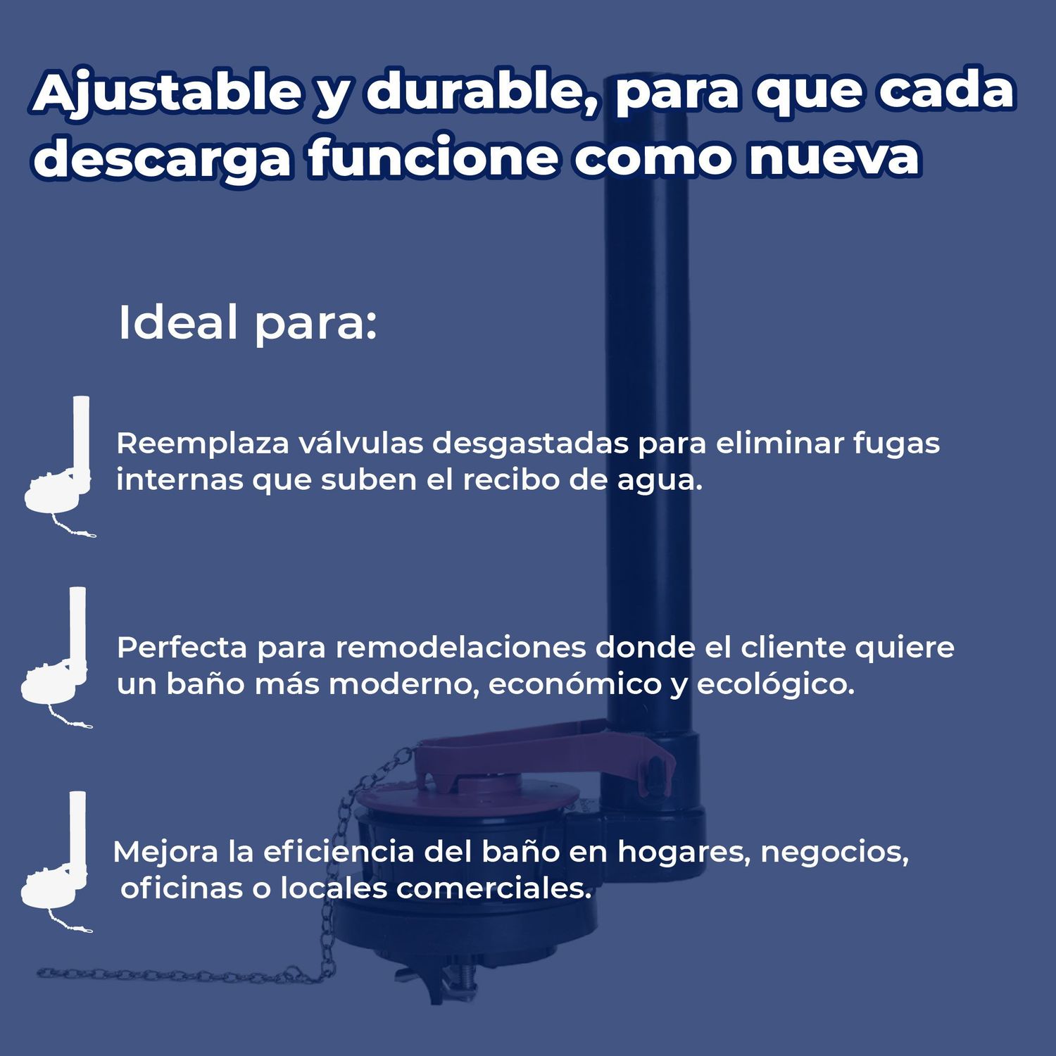 Valvula de Descarga Sanitario 3" Sapo Ajustable One Piece