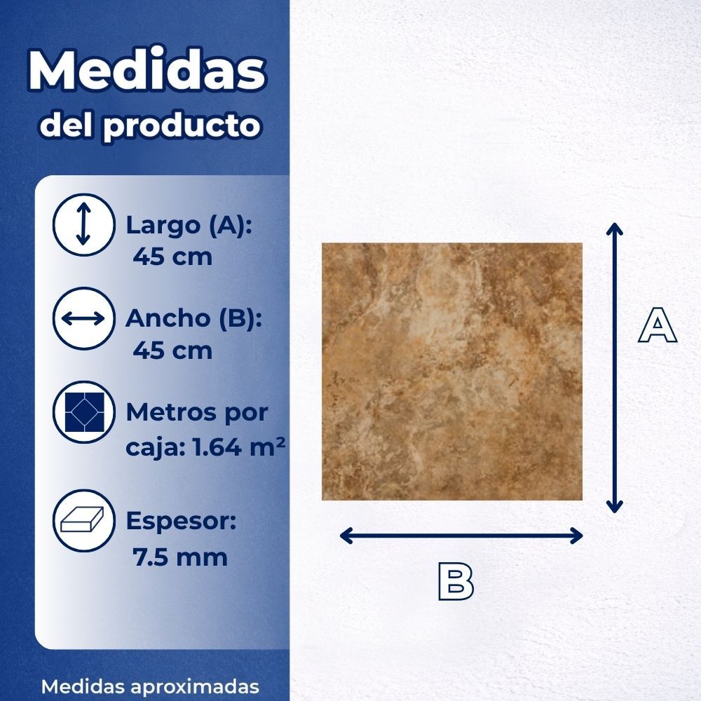 Piso Salerno marrón Daltile 45X45 cm SL83