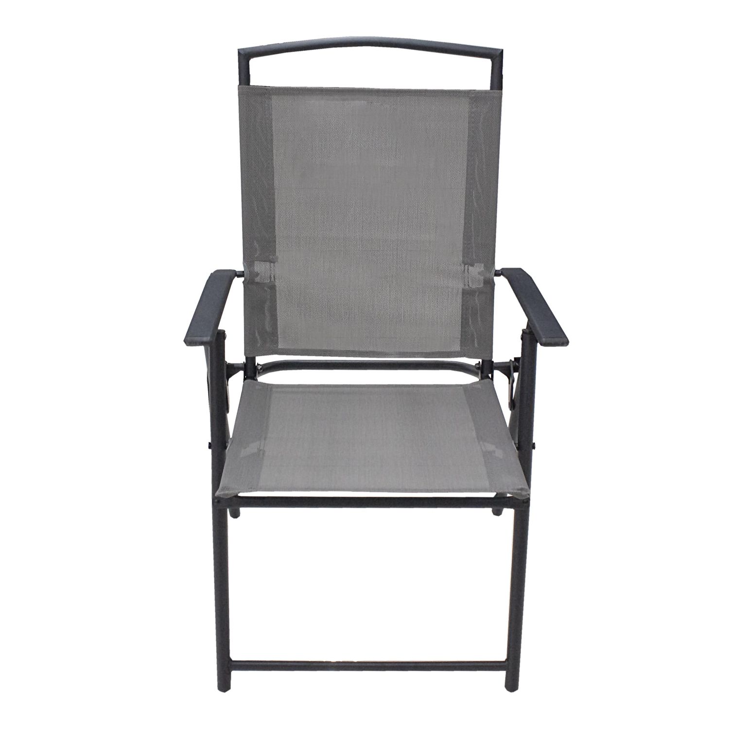 Silla jardin Textilene plegable color gris con descanzabrazos