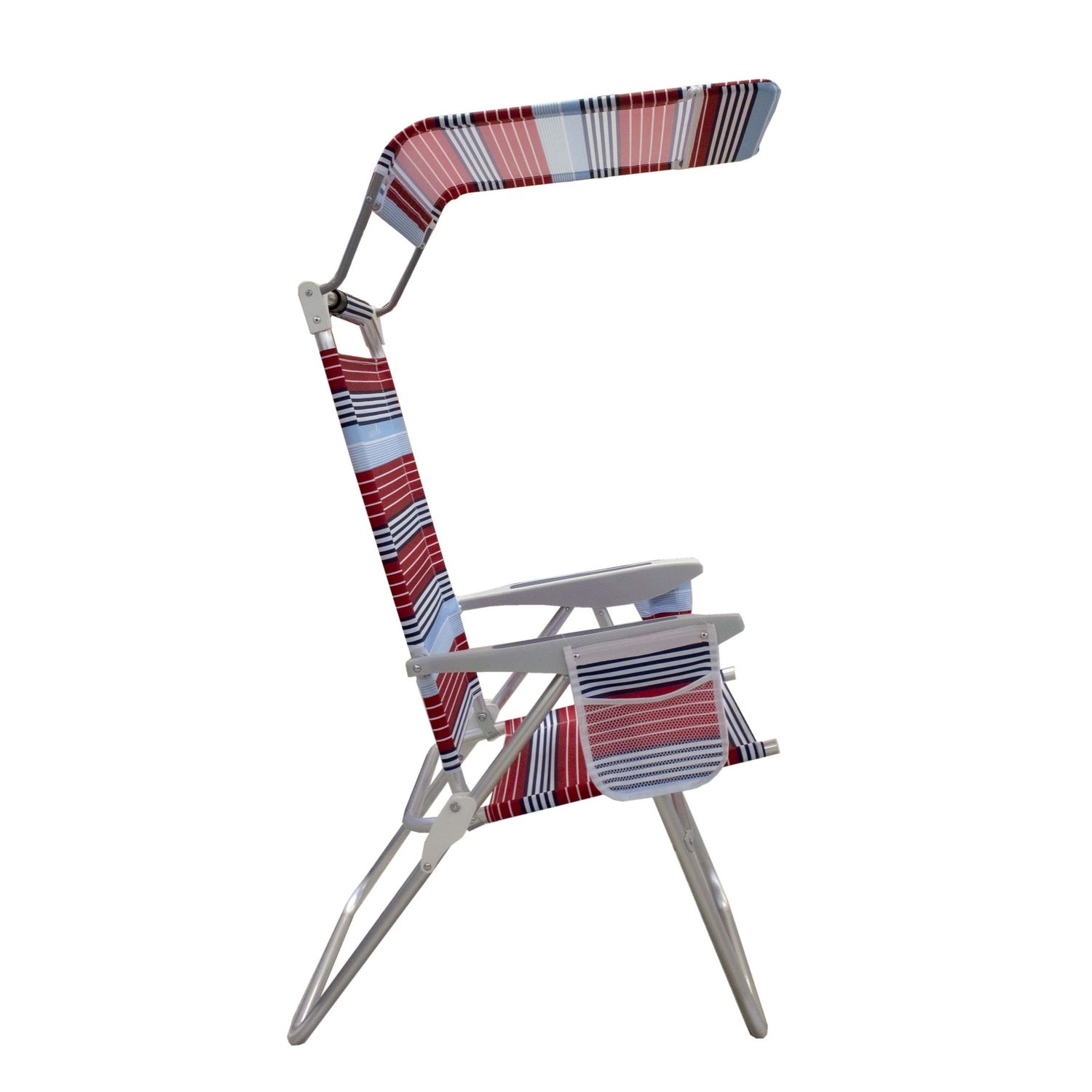 Silla playa plegable respaldo alto y toldo, variedad d/colores