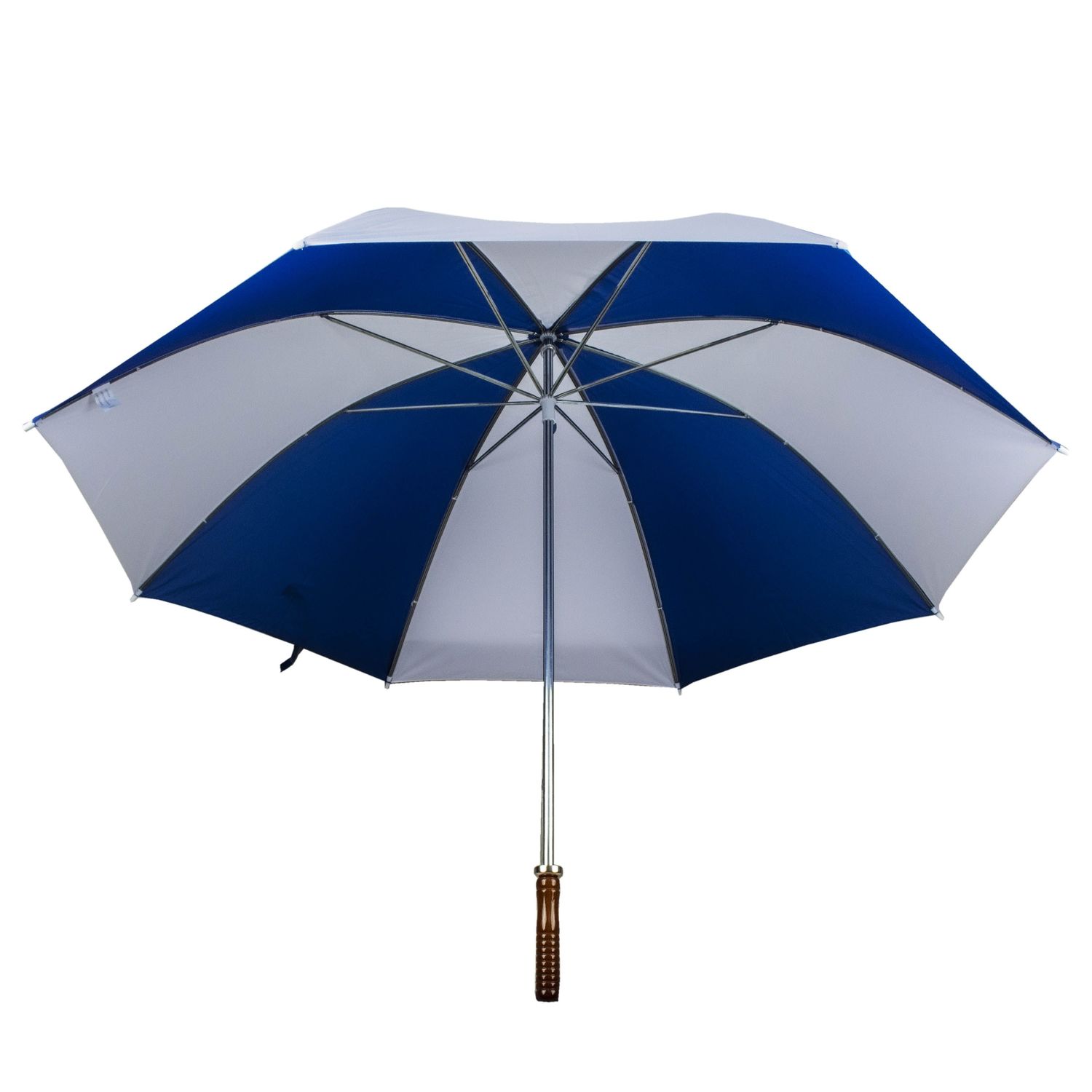 Paraguas portátil para lluvia estilo golf azul y blanco