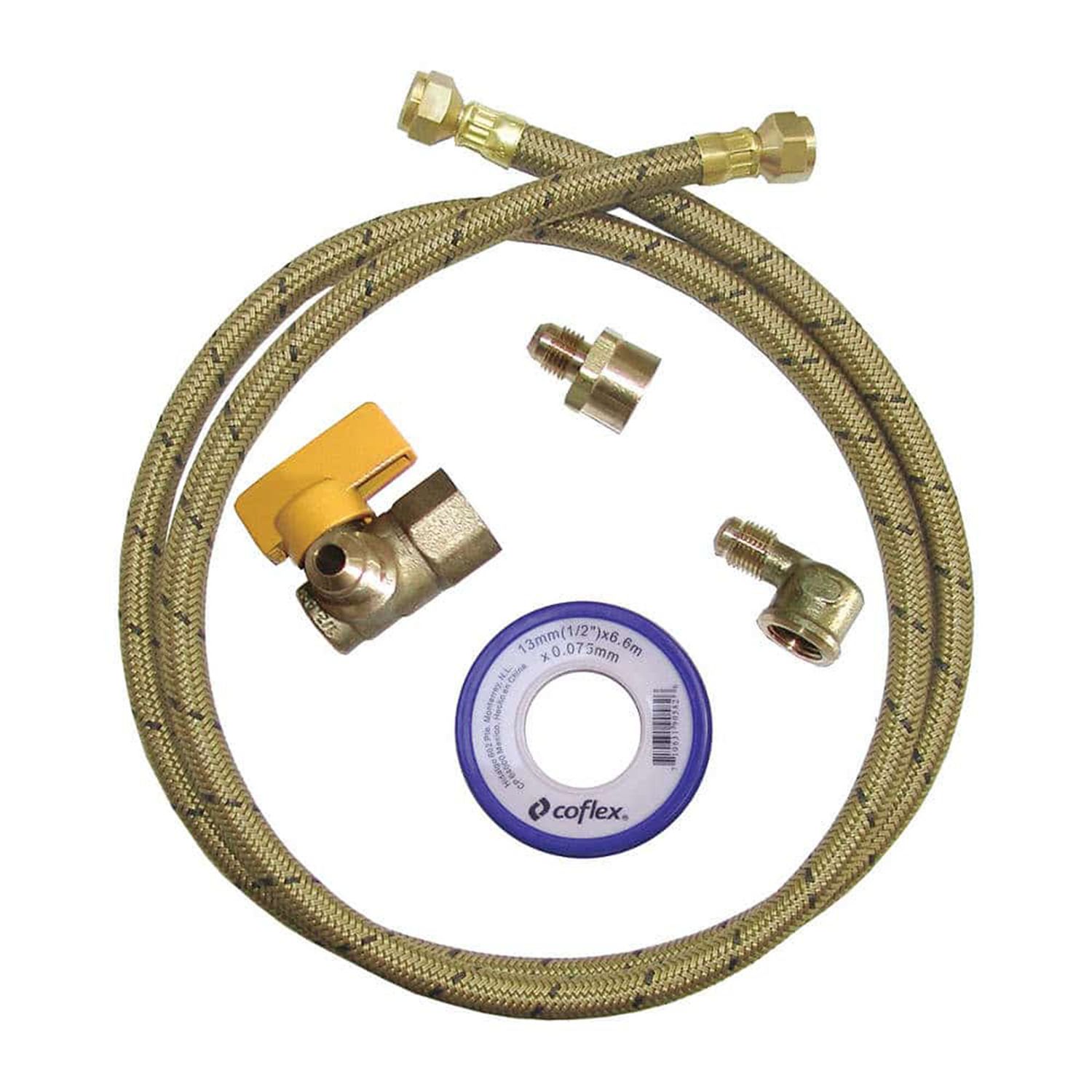 Kit Instalación Estufa/Secadora (Manguera, Conex. Gas, Llave)