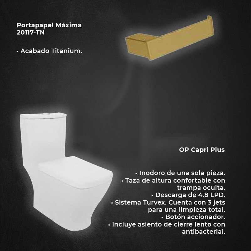 Paquete Griferia Duna y WC one piece Helvex