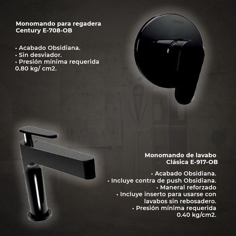 Paquete Griferia Obsidiana y Lavabo Helvex