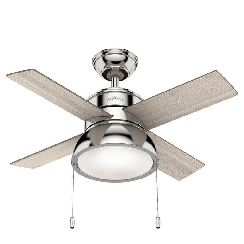 VENTILADOR LOKI 36 in NIQUEL PULIDO 4 ASPAS CONTROL CADENA