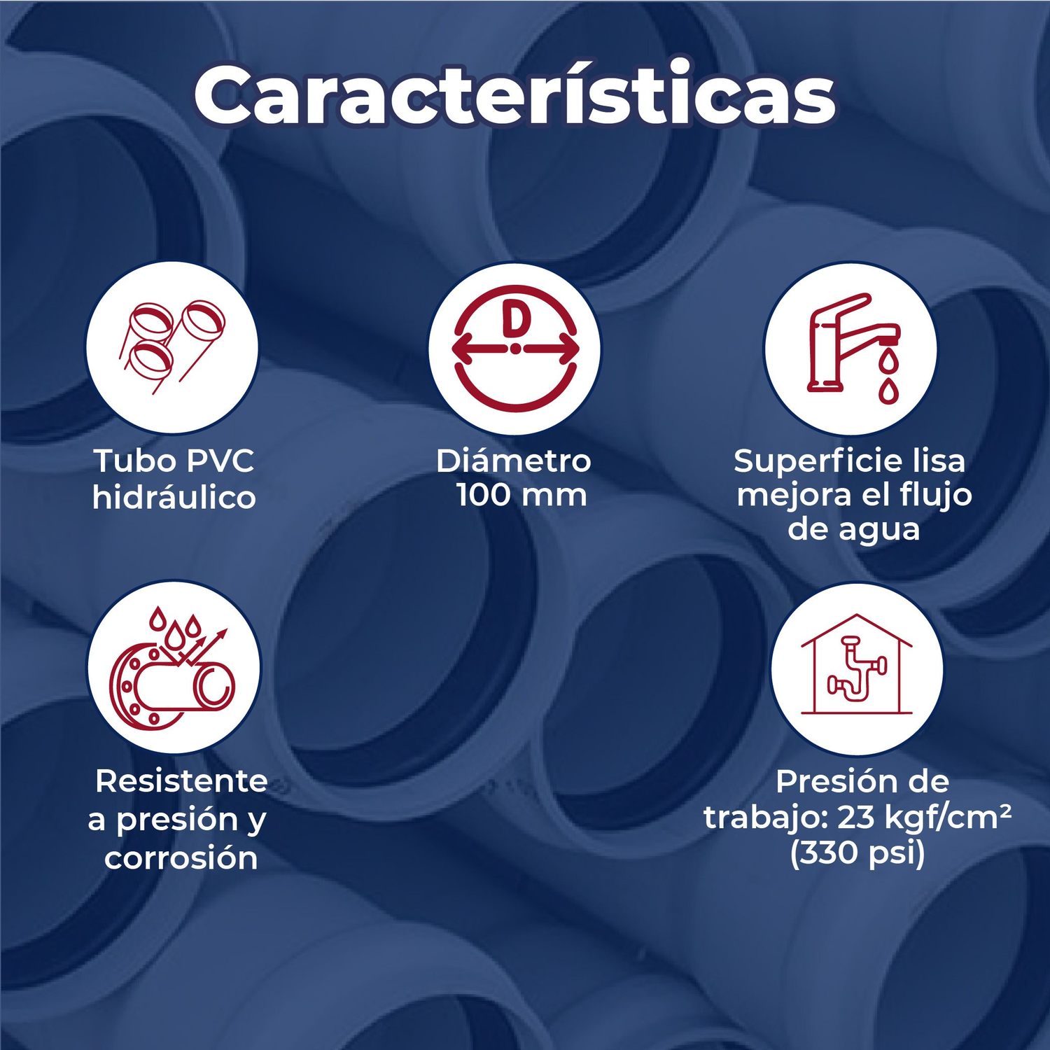 Tubo PVC Hidráulico 100 MM 4 Sistema Ingles 6 M