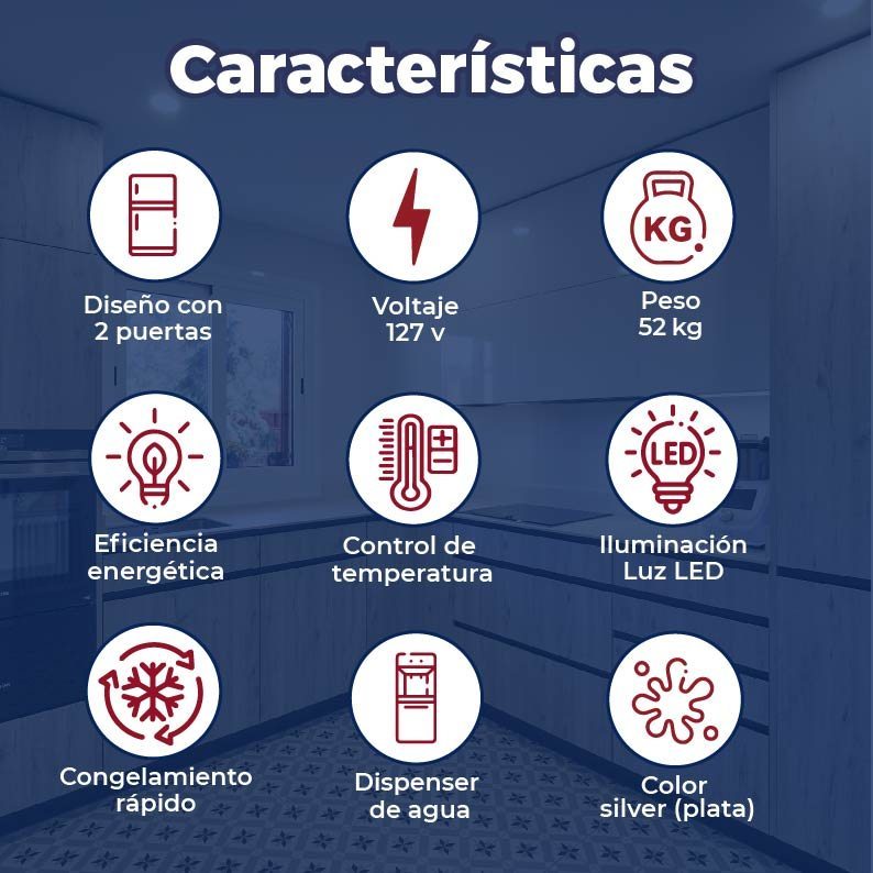 Refrigerador 9 pies silver 2 puertas