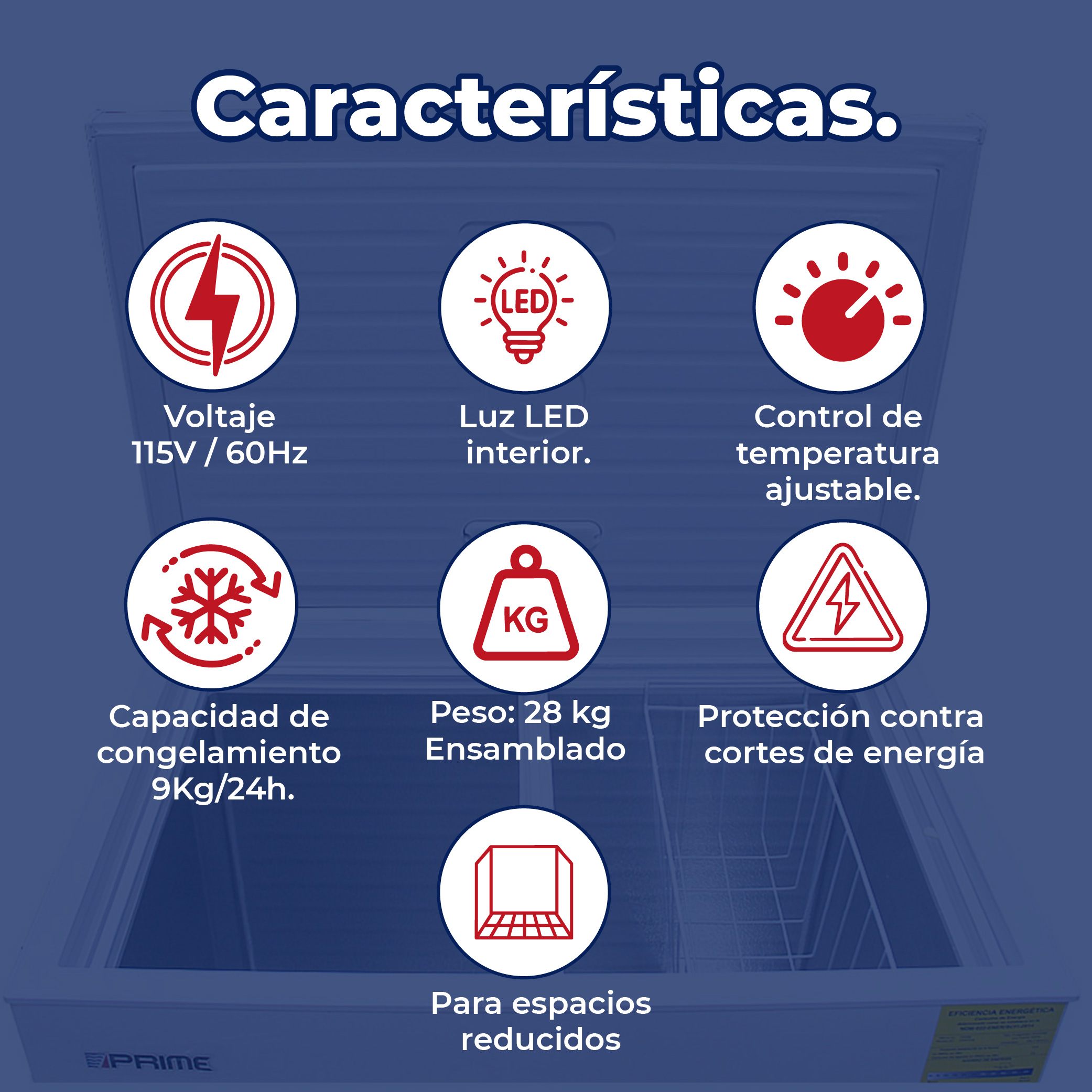 Congelador horizontal 5 pies Prime