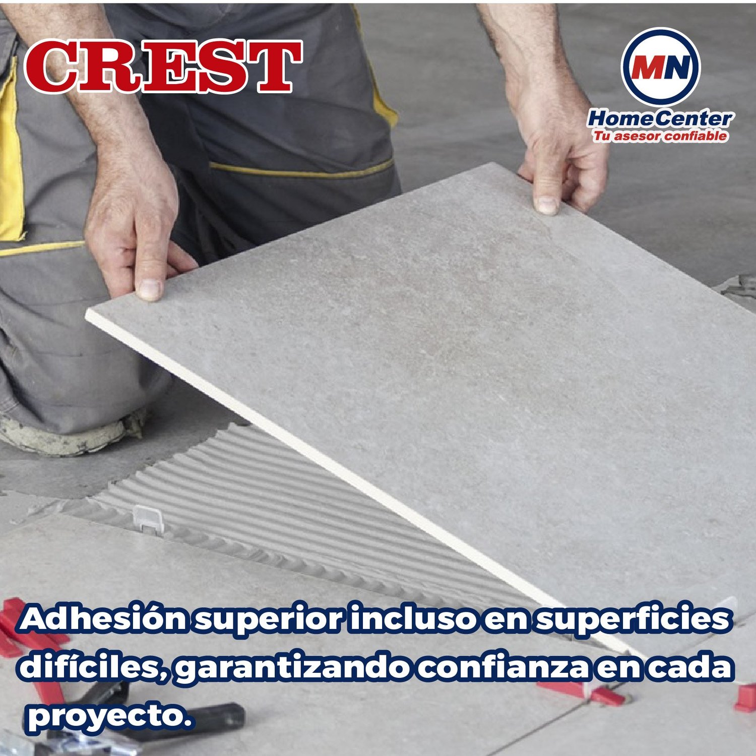 Adhesivo blanco reforzado 10 kg Crest Piso sobre piso