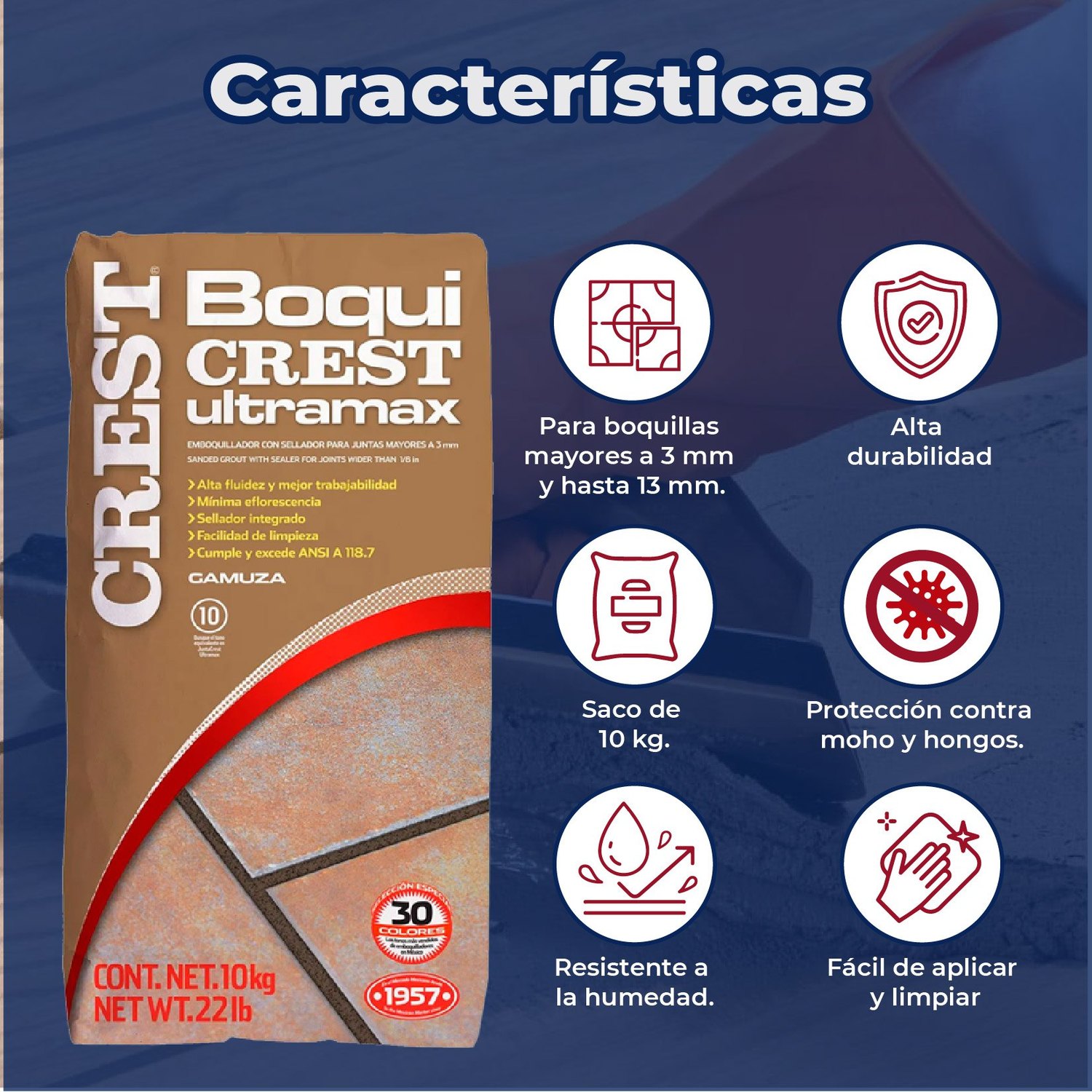 Boquilla con arena 10 kg Crest color gamuza