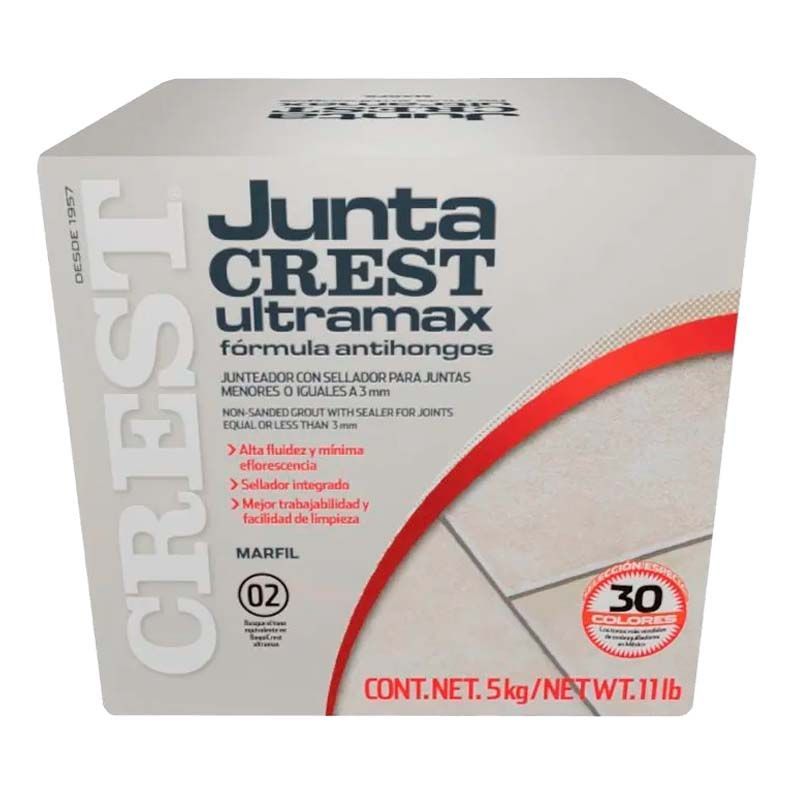 Boquilla sin arena 5 kg Crest color marfil