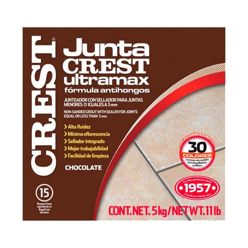 Boquilla Sin Arena 5 kg Crest Color Chocolate Juntacrest