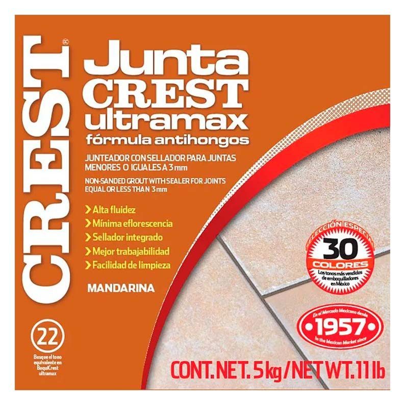 Boquilla sin arena 5 kg Crest color mandarina