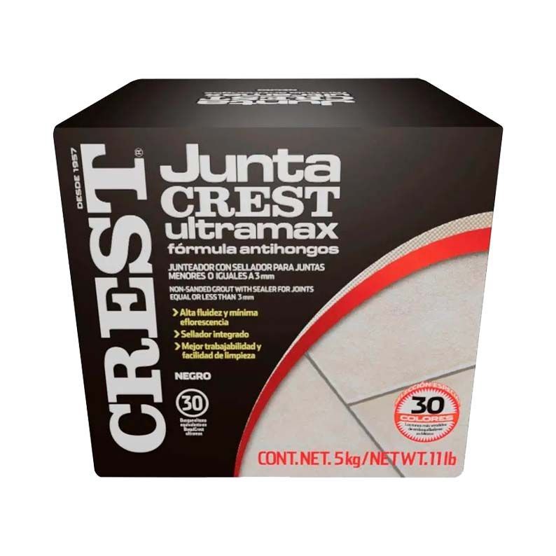 Boquilla Sin Arena 5 kg Crest Color Negro Juntacrest ultramax