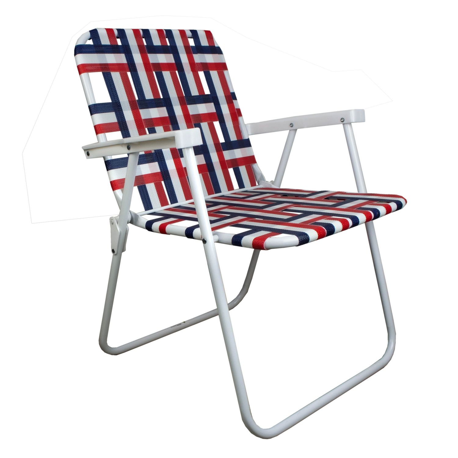 SILLA JARDIN PLEGABLE ENTRAMADO ROJO Y BLANCO