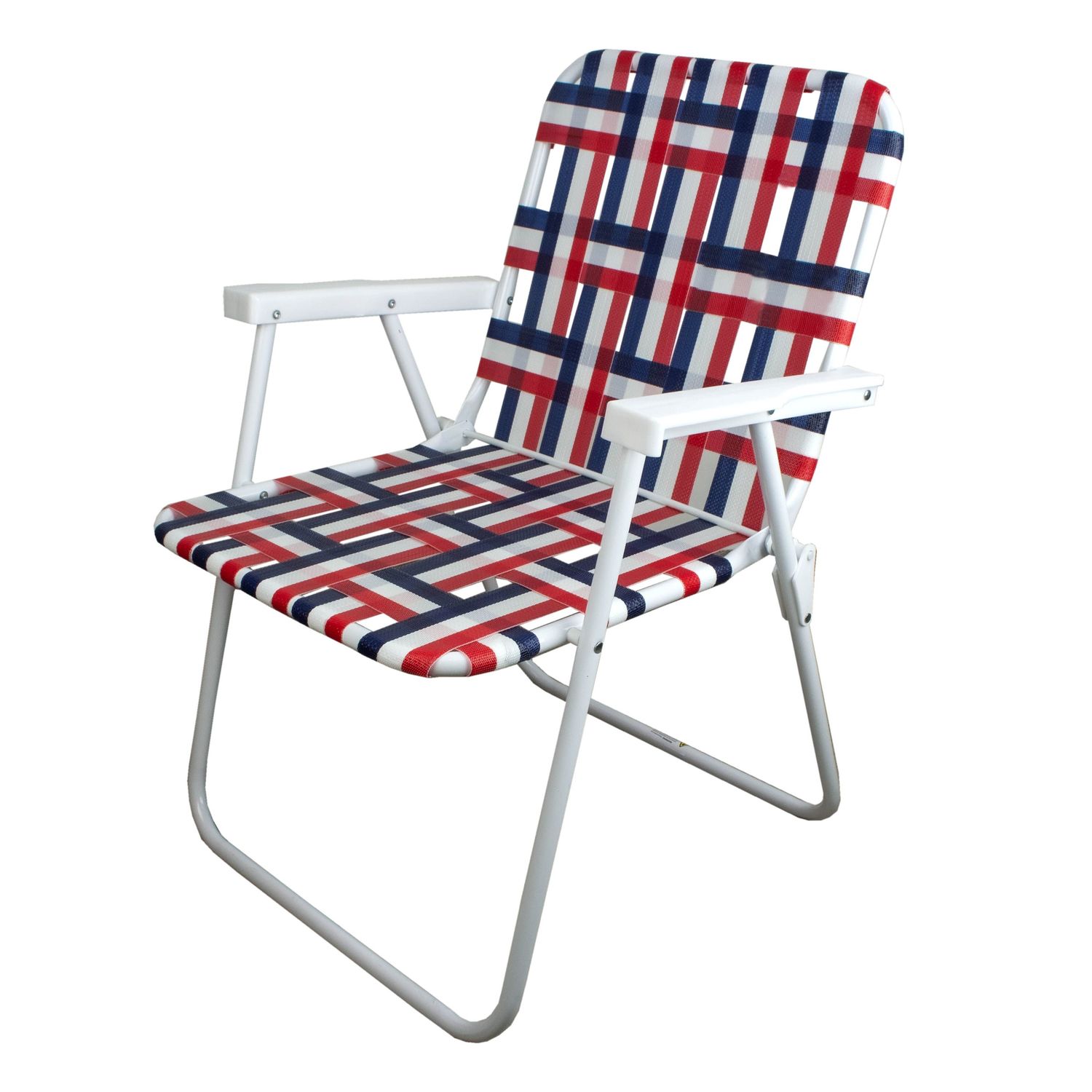 SILLA JARDIN PLEGABLE ENTRAMADO ROJO Y BLANCO