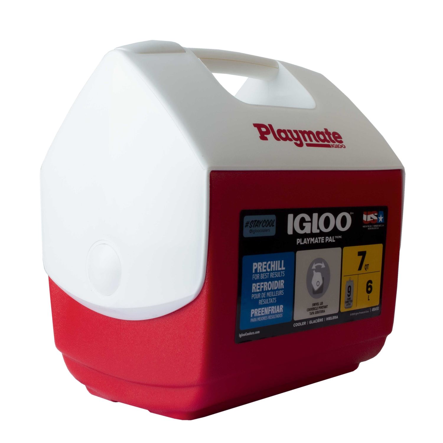 Hielera playmate Pal Igloo 7 QT 09 latas rojo y blanco