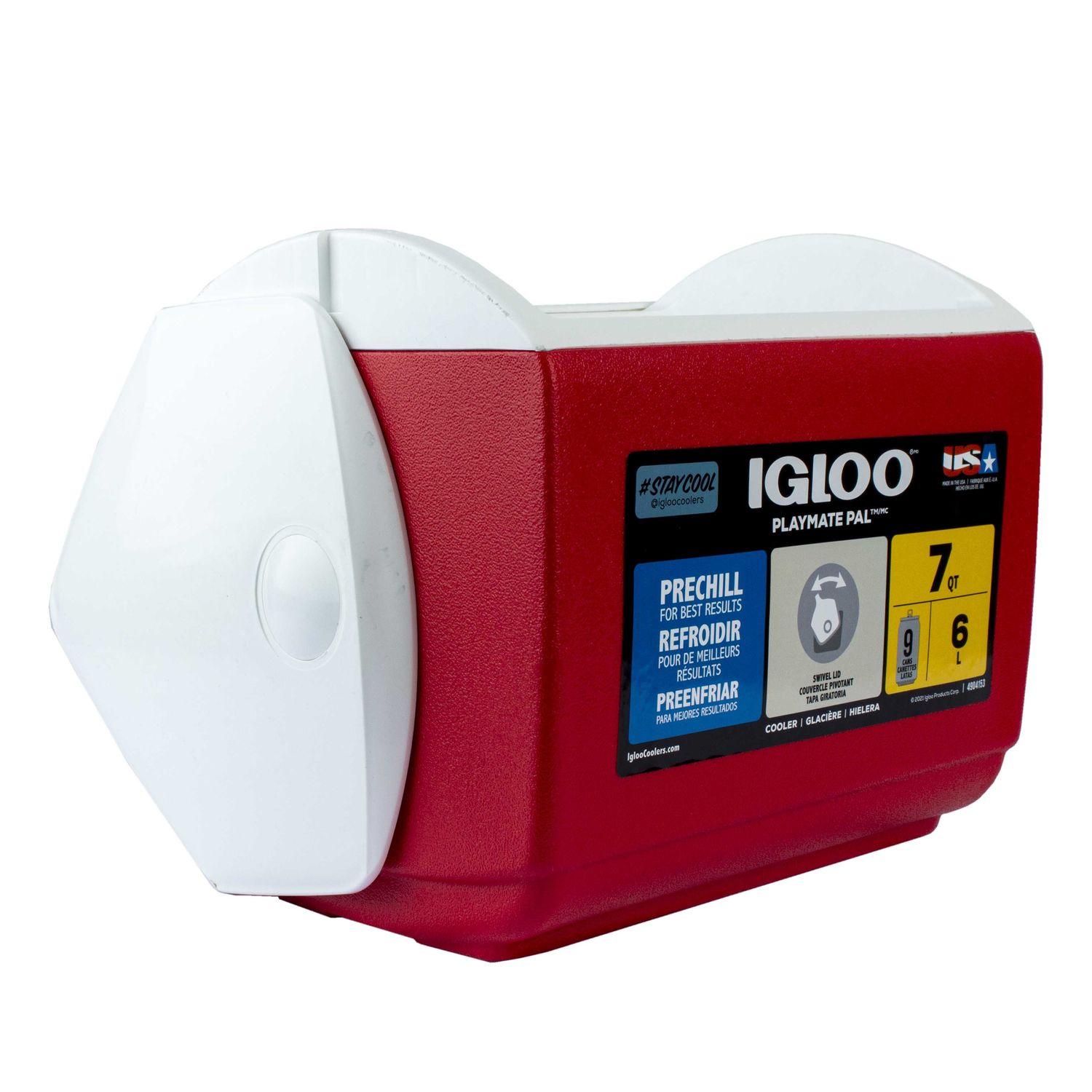 Hielera playmate Pal Igloo 7 QT 09 latas rojo y blanco