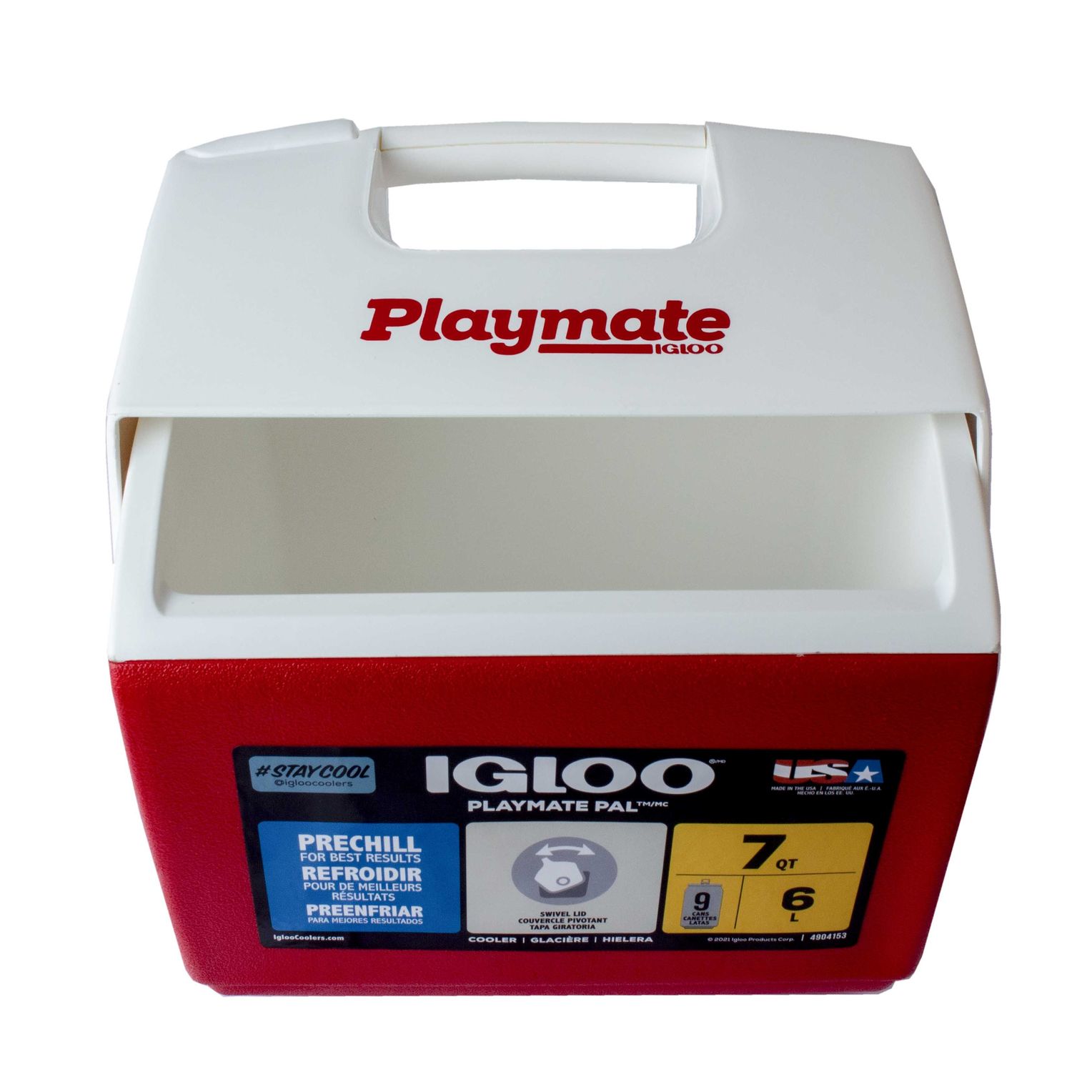 Hielera playmate Pal Igloo 7 QT 09 latas rojo y blanco