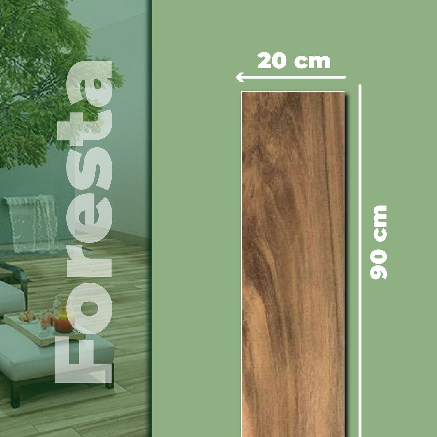 Piso Foresta castaño Daltile 20x90 cm GF01