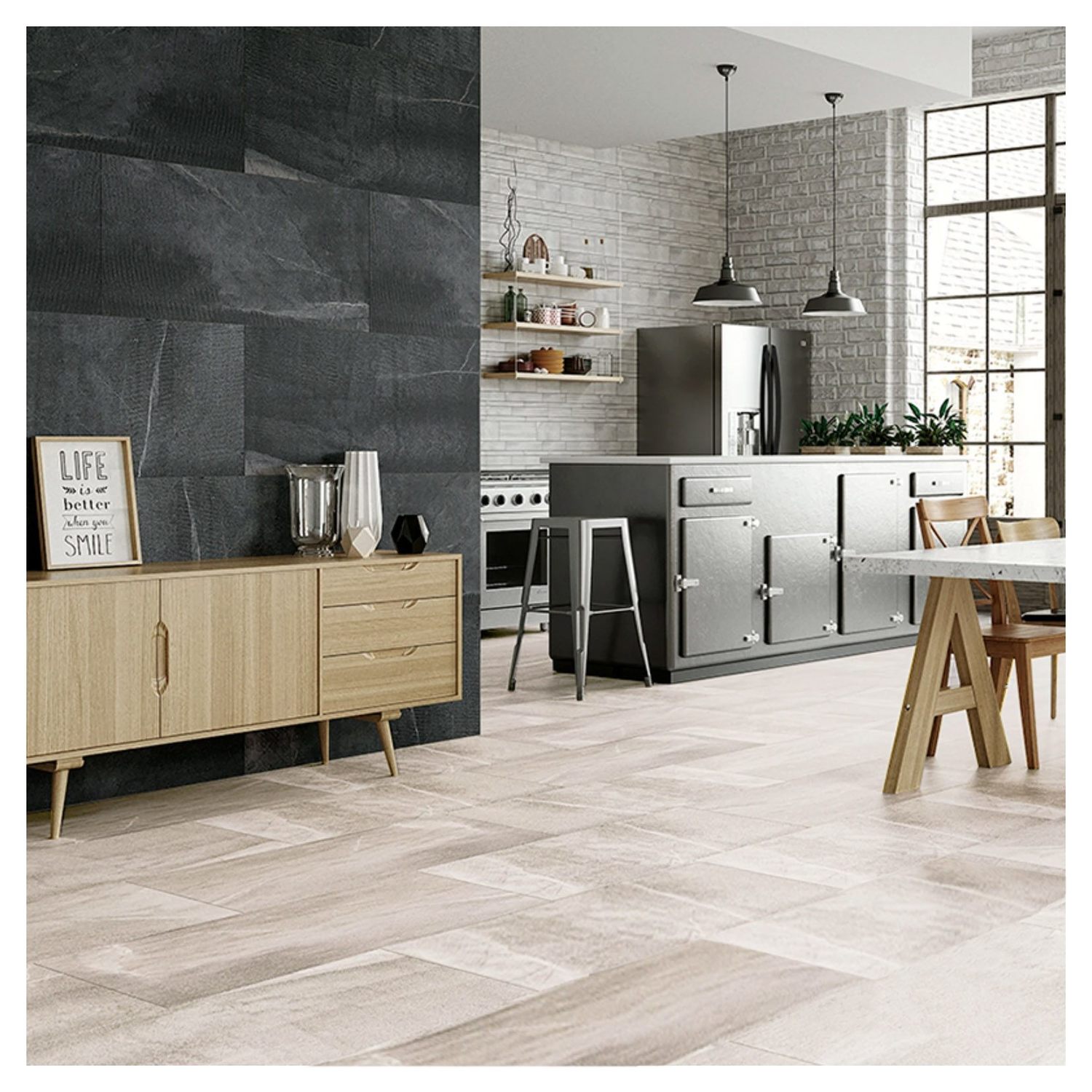 Piso Soho hueso Vitromex 50x100 cm rectificado