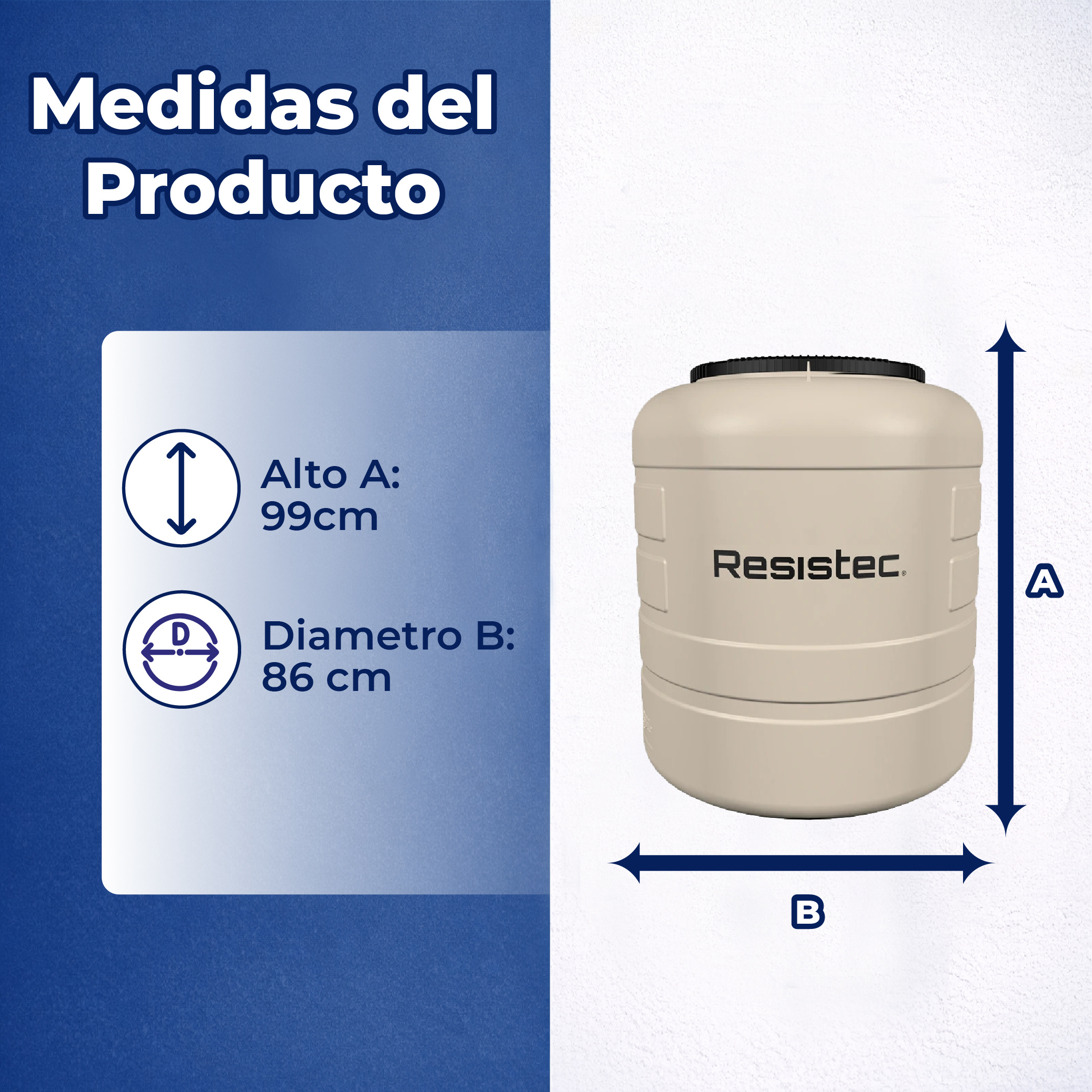 Tinaco Multicapa Beige Resistec Rotoplas 450 LTS