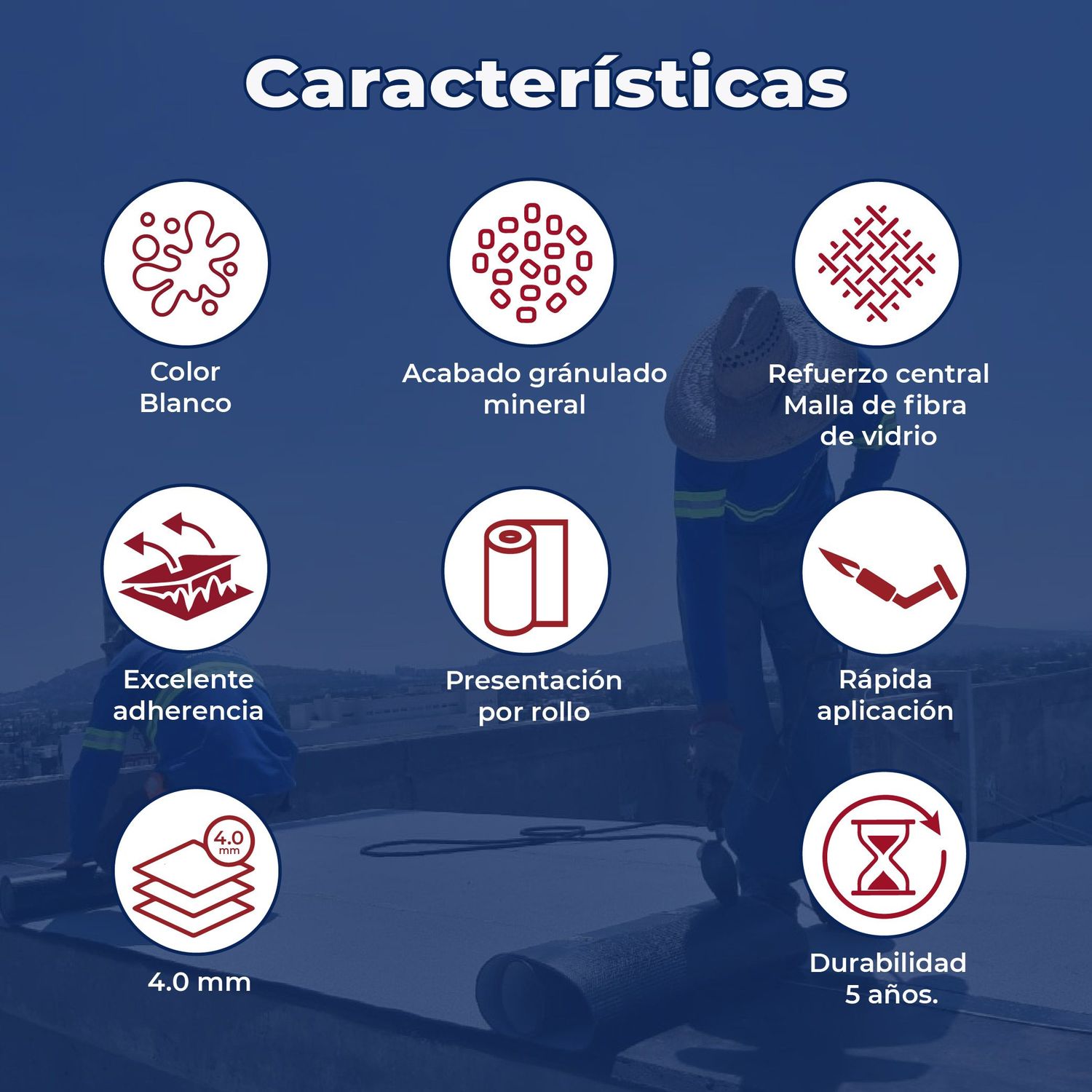 Impermeabilizante Prefabricado Novaply 4.0 FP Gravilla Blanca