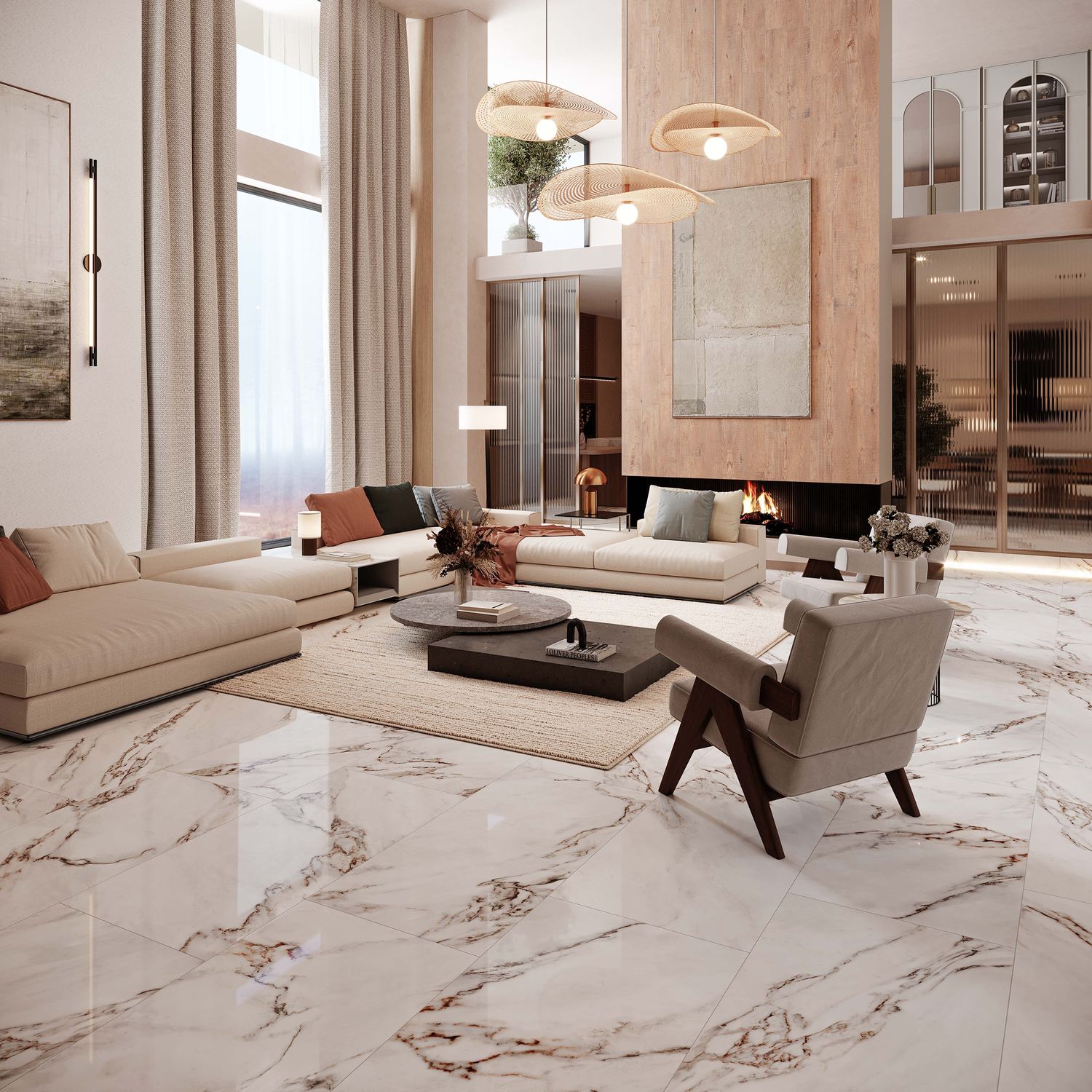 Piso Bianco Magenta Cesantoni 60x120 cm