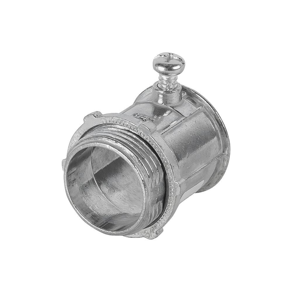 Conector conduit galvanizado pared delgada 19mm 3/4 con tornillo