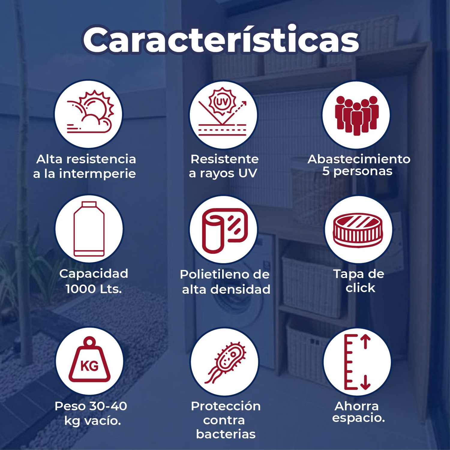 Tinaco vertical Rotoplas beige 1000 L c/herrajes y filtro