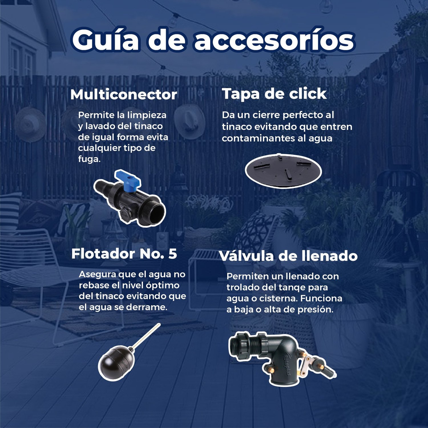 Tinaco vertical Rotoplas beige 1000 L c/herrajes y filtro