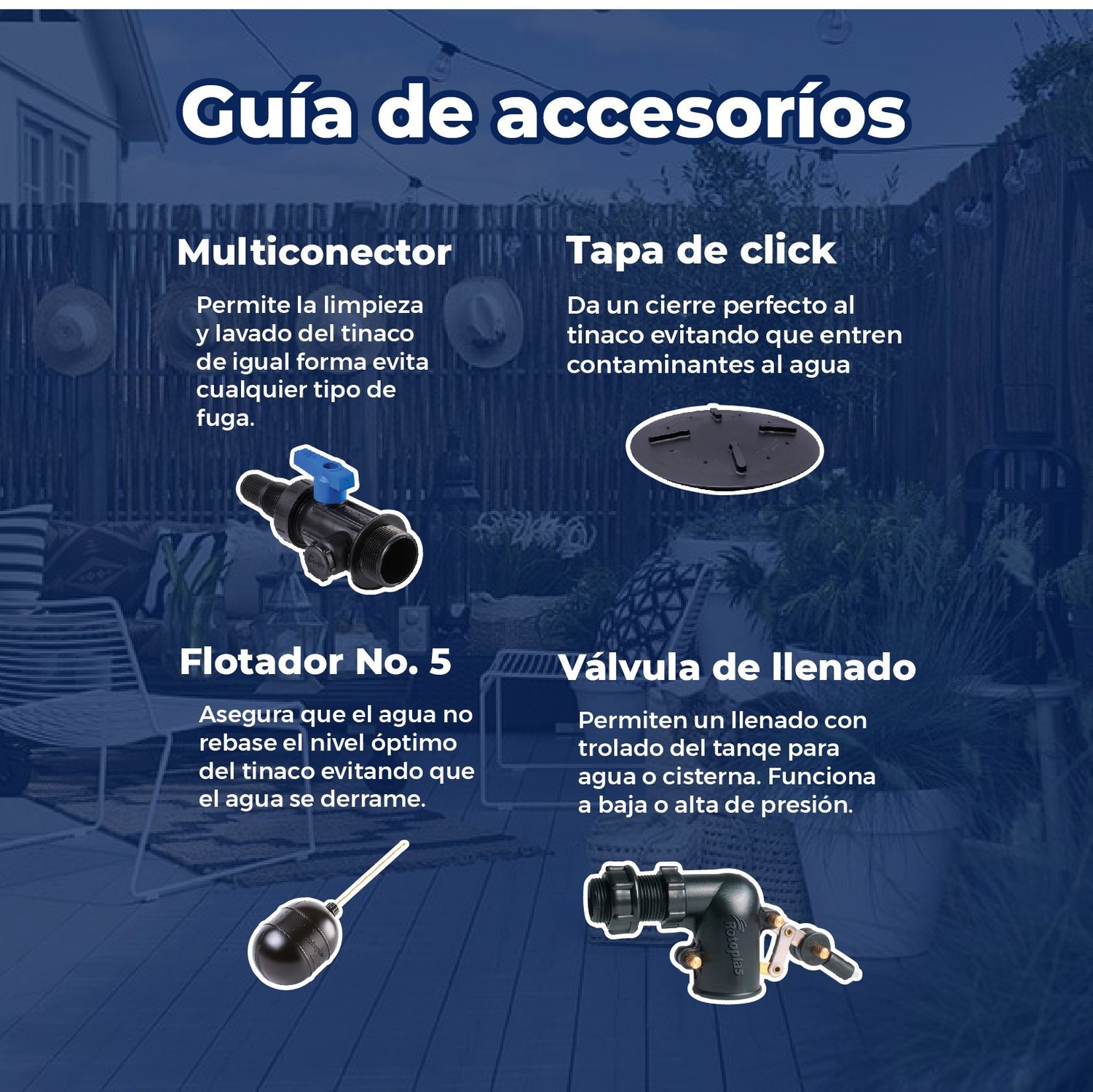 Tinaco vertical beige 500 lts c/herrajes y filtro 0.68x0.68x1.53