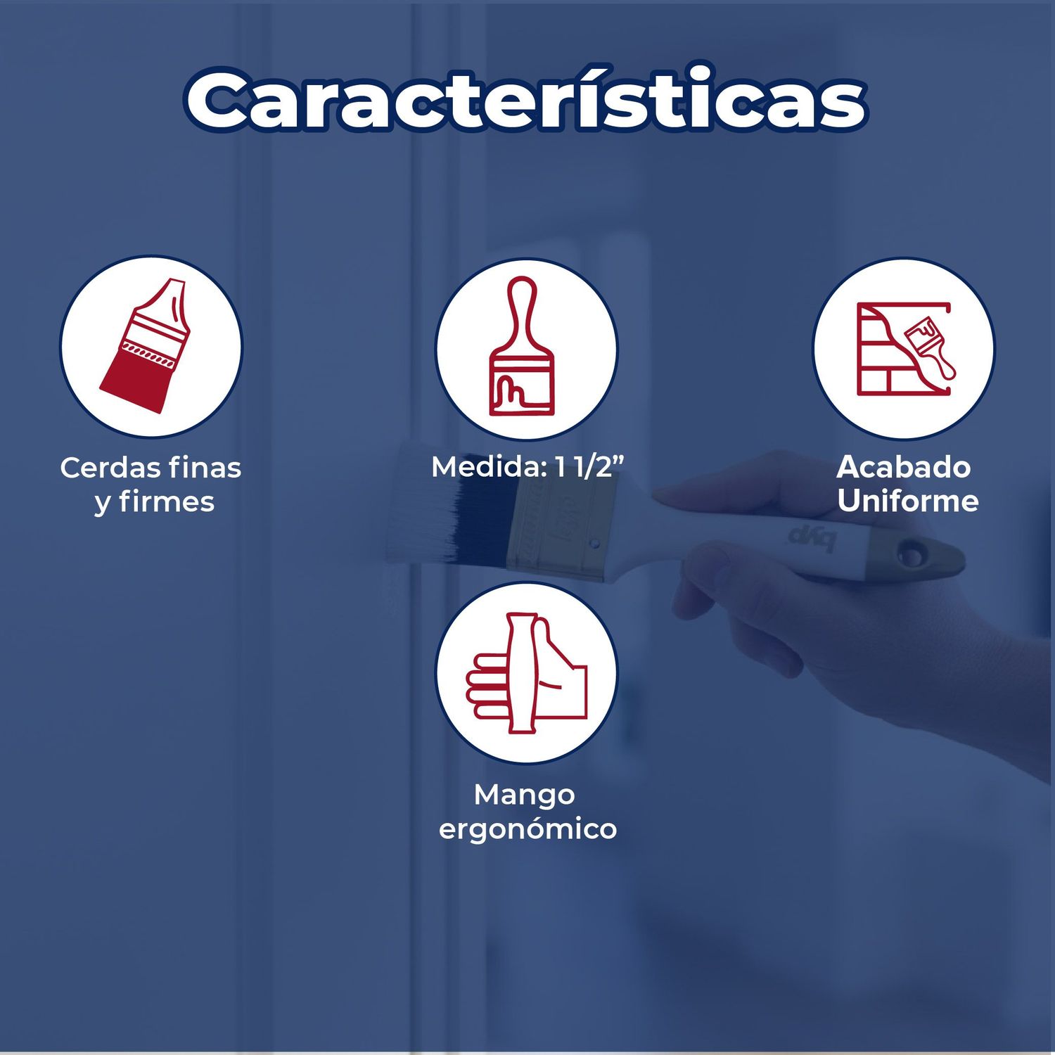 Brocha Premium de Cerda Natural y Poliéster BYP 1 1/2" Pulgada