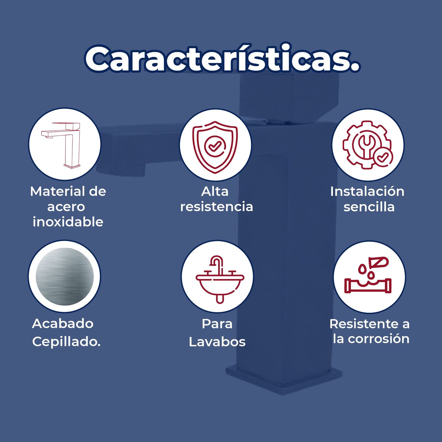 Llave Mezcladora Monomando Para Lavabo Rugo Sin Chapetón