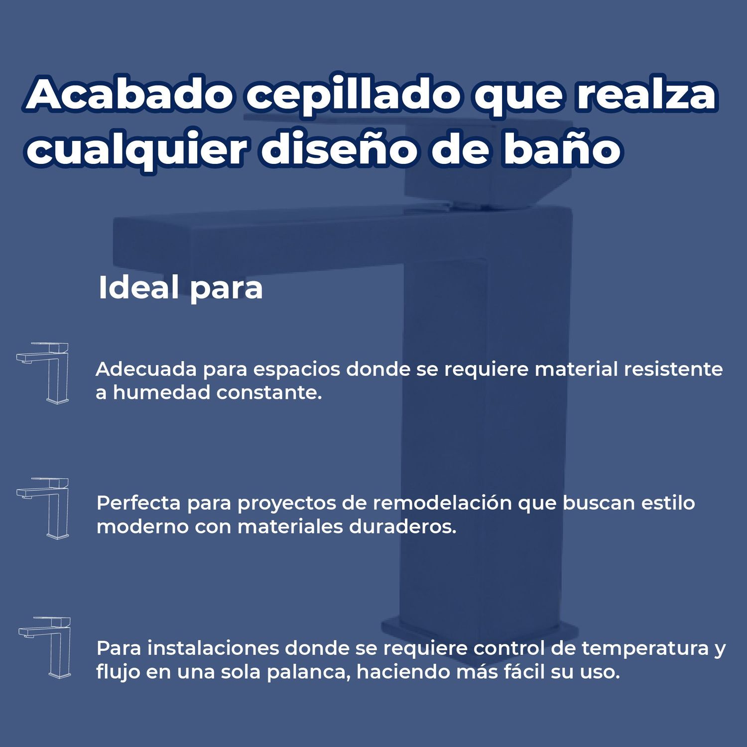 Llave Mezcladora Monomando Para Lavabo Rugo Sin Chapetón