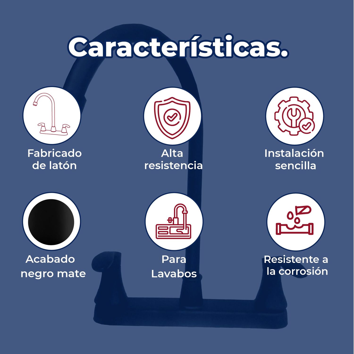 Llave Mezcladora Para Fregadero Rugo Manerales Palanca Negro