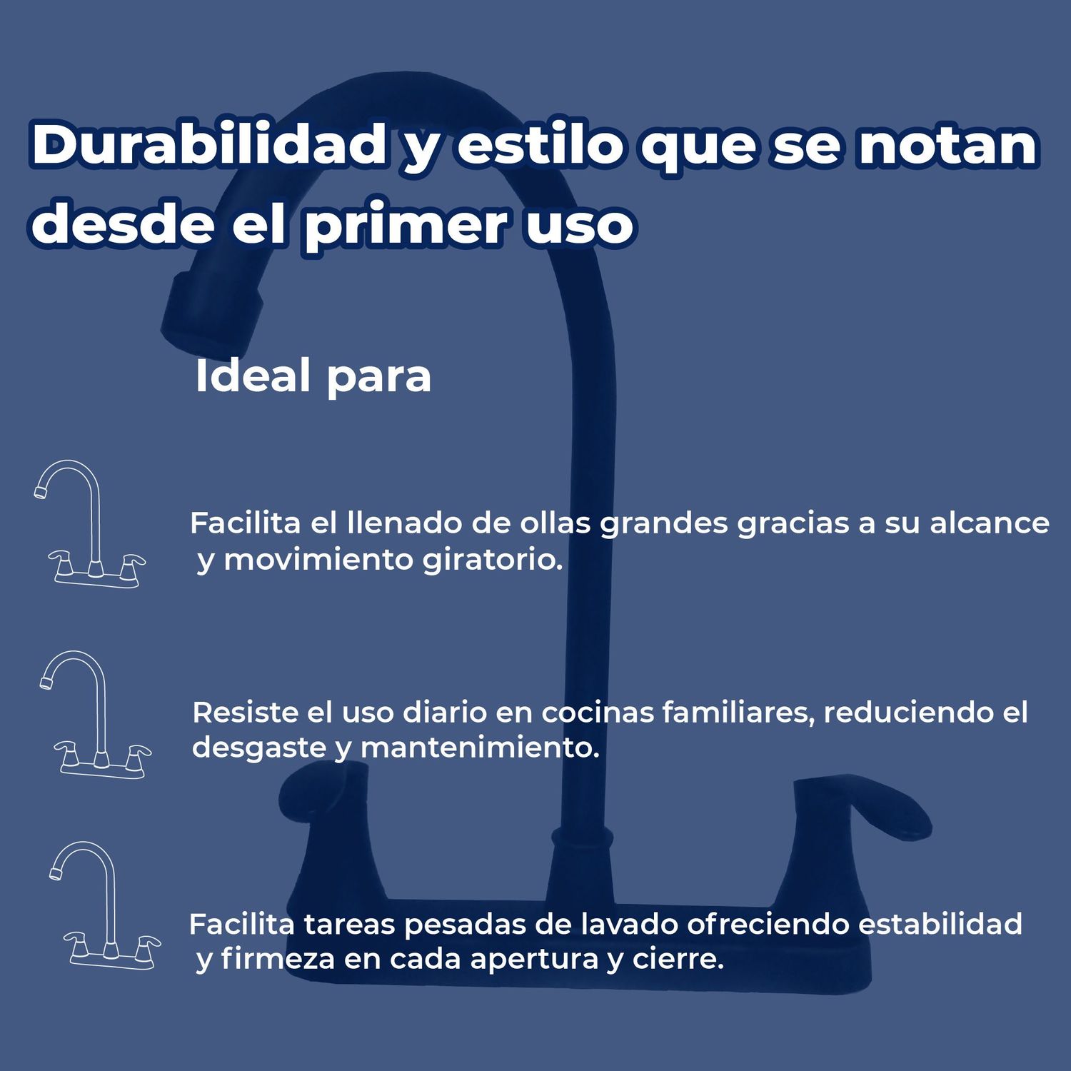 Llave Mezcladora Para Fregadero Rugo Manerales Palanca Negro